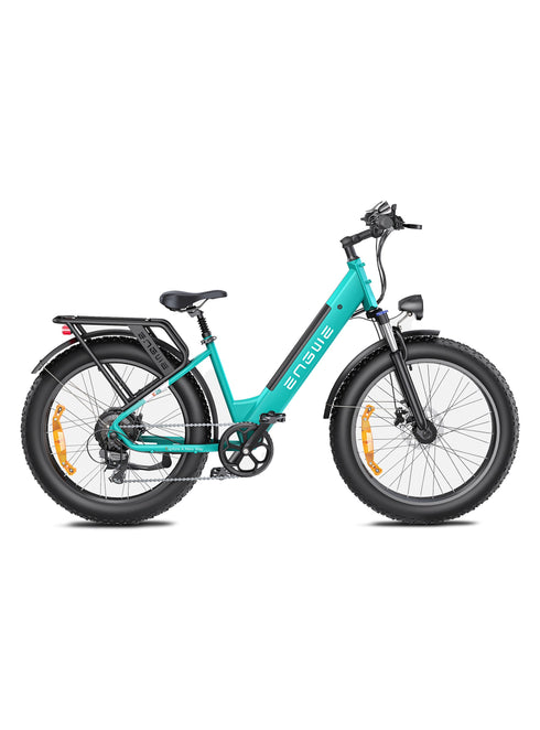 Bicicleta eléctrica con neumáticos anchos y doble suspensión